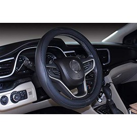 Mayco Bell Microfibre Leather Car Extra Large 17 18 19 Inch Steering Wheel Cover for Big Trucks (Black, 44.5-45.25 cm)