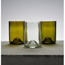 D&V Glass Vintage Collection, Short Beverage/Cocktail Glass, 12-Ounce, Olive Green, Set of 6