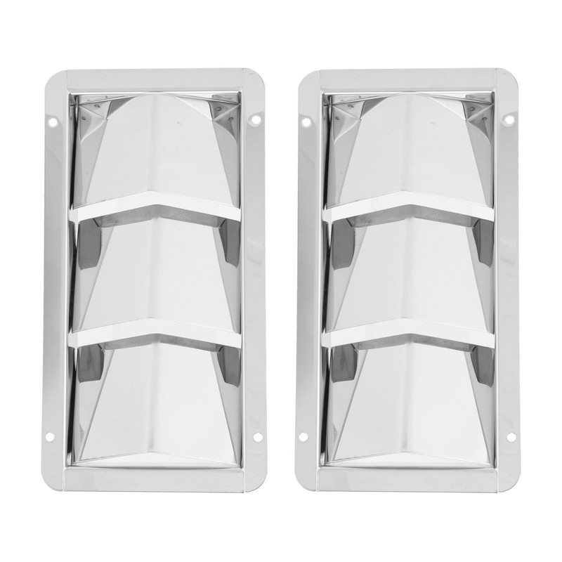 Pair Marine Air Vent Cover 3 Slots 210x110mm Rectangle Louver