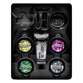 Glitter Me Up - Chunky Body Glitter Box Set – includes glitter fix glue, fix gel for face, body and hair use, cosmetic glitter, kids gift set, glitter makeup kit, face glitter