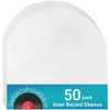 50-Pack Crystal Clear Archival-Grade Vinyl Record Inner Sleeves - 12"