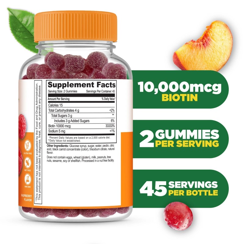 Teens Biotin 10000mcg Gummies - Hair growth, Healthy Skin and