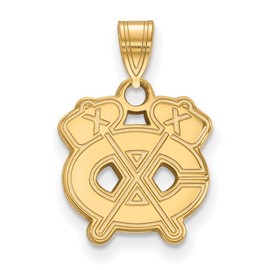 Chicago Blackhawks Small (1/2 Inch) Pendant (Gold Plated)