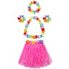 TOODOO Elastic Hawaiian Hula Grass Skirt with Flower Costume Set