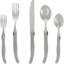 French Home Laguiole 20 Piece Flatware Set – Stainless Steel Flatware Set for 4 – Luxurious Silver Utensil Set with Knives, Spoons and Forks