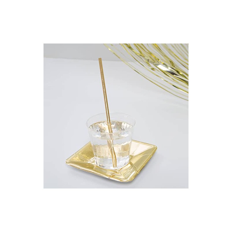 Shimmering Gold Foil Paper Straws - 8.25" (Pack of 10)