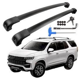 Roof Rack Cross Bars Compatible with 2021-2025 Chevy Suburban & Tahoe, GMC Yukon & Yukon XL, Escalade ESV, Black Matte Aluminum Anti-Corrosion Crossbars with Anti-Theft Lock