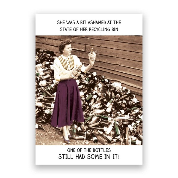 Humorous Greeting Card (PIG7252) Birthday - She was Ashamed at