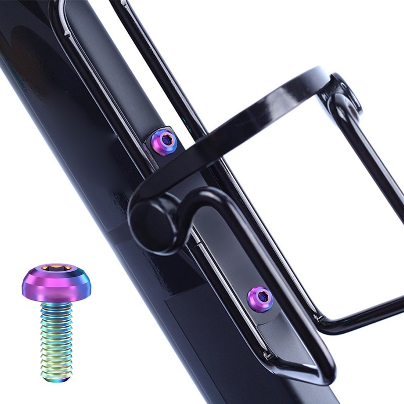 2 Pcs Bicycle Water Bottle Cage Bolts M5x12mm Titanium Alloy