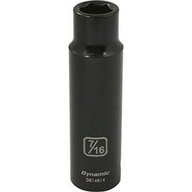 Dynamic Tools 1/2-Inch Drive 6 Point SAE, 7/16-Inch Deep Length, Impact Socket
