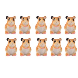Leadigol 10PCS Mini Hamster Figurine,Miniature Animals Statue Similation Resin Hamster Ornament for Home Decoration