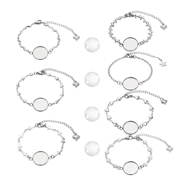 PH PandaHall 28 pcs Bracelet Bezel Settings Including 14 pcs
