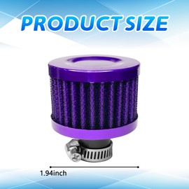Pvotawp Breather Filter Reather Fit Car Air Vent Cleaner Cold Air Intake Filter Kit, 0.47”Car Turbo Vent Air Intake Filter Valve Cover Cleaner Crankcase Breather Filter Fits Car Motorcycle (Purple)