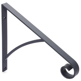 Kojem Wall Mount Handrails for Outdoor Steps, Metal Wrought Iron Handrail Railings Fits 1 or 2 Steps, Stair Hand Rails for Indoor Steps or Front Door Porch (Gray)