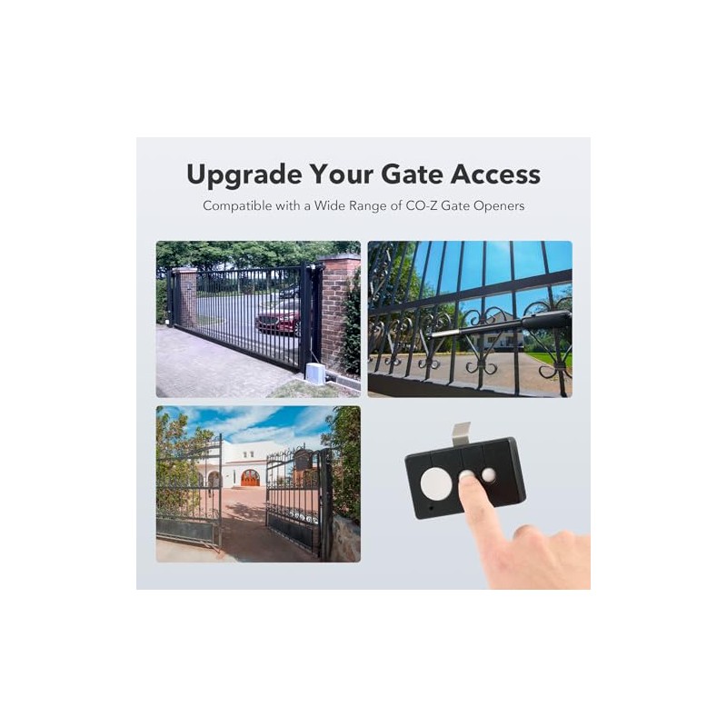 CO-Z WCR1 2 Pack Gate Opener Remote Control, 433.92 KHz