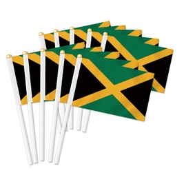 Pack of 25 Jamaica Handheld Flag, Jamaican Decor Hand Held Flag, Decoration Banner Hand Jamaica