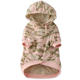 Pet Passion 100% Organic Cotton Rocky - The Comfy Dog Hoodie Pet Coat for Small, Medium and Large Dogs, Pink Camo, Small