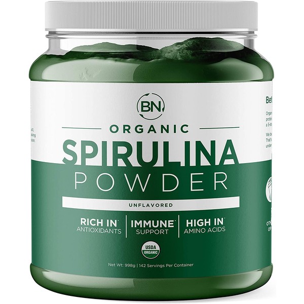 Spirulina Powder Organic 1kg/2.2lb - USDA Certified - RAW Nutrient Dense Over 70% Protein Per Serving - Purest Source Vegan Protein - Superfood - Rich in Vitamins and Minerals