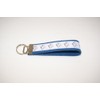 Wristlet Key Fob Larger 6 Inch White Horses Steel Blue
