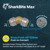 SharkBite Max 1 Inch 45 Degree Elbow, Push-to-Connect Brass Plumbing