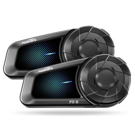 Fodsports FX‑S V2.0 Intercomunicador para Casco 2 Piezas Bluetooth 5.4 Auriculares para Casco de Moto con reducción de Ruido Resistencia IP67 y función Manos Libres (Paquete Doble)