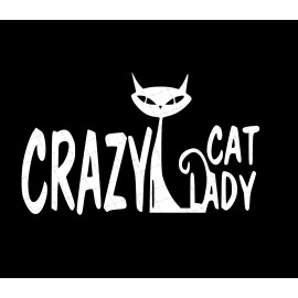 Unbranded Cat Lady Pride - Vinyl Decal - Crazy Childless Cat Lady Car Window Decal Slim Vr