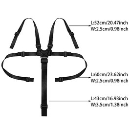 TONITTO 2 Packs Adjustable 5 Point Harness Straps for High Chair Baby Seat Belt Safety Strap Belt Buggy Strap for Stroller Highchair Pram