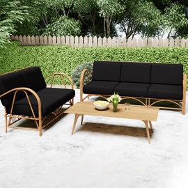 Smiry Printed Couch Cushion Covers, Stretch Soft Couch Covers for Sofa, Washable Non-Slip Sofa Slipcover Furniture Protector for Indoor and Outdoor (1 Pack, Black)