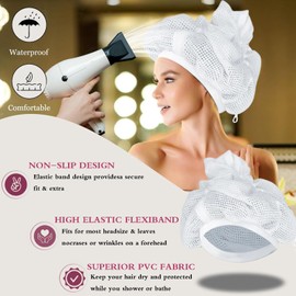 Net Plopping Cap, Net Plopping Cap for Curly Hair, Net Plopping Cap for Drying Curly Hair with Drawstring, Reusable Plopping Net Curls for Curly Hair for Women and Girls