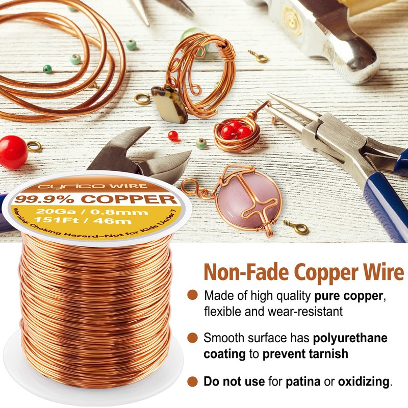 99.9% Pure Copper Wire, 20 Gauge 151 Feet Solid Copper