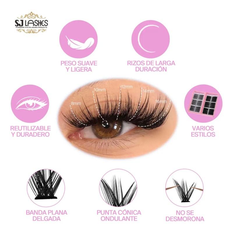 Kit De Pegamento Para Pestañas Individuales Cat Eye 30d 100d