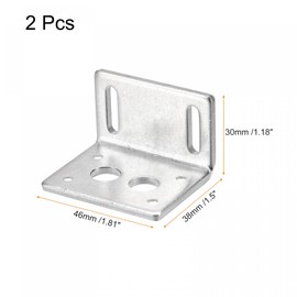 sourcing map Motor Bracket Motor Mounting Holder 30x46x38mm Silver Tone for Worm Gear Motor 2pcs