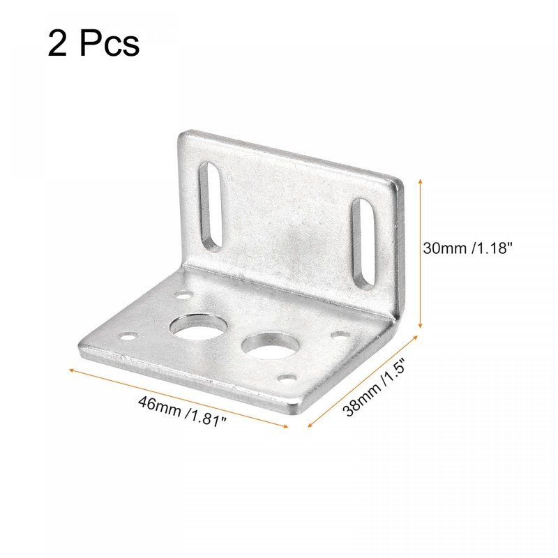 sourcing map Motor Bracket Motor Mounting Holder 30x46x38mm Silver Tone