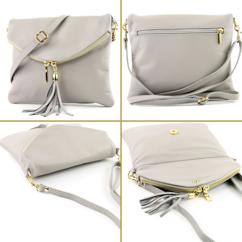 modamoda de - T139-A Italian Shoulder Bag Small Nappa Leather,