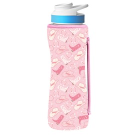 SLEILIN - Bonita funda estampada de 32 onzas, compatible con botellas de agua Cirkul para botellas de plástico y acero inoxidable, material de neopreno que absorbe el sudor, cubierta aislada diseñada
