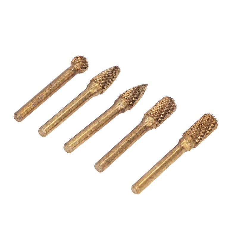5Pcs Grinding Bit Head Rotary File Burr Double Cut Tool
