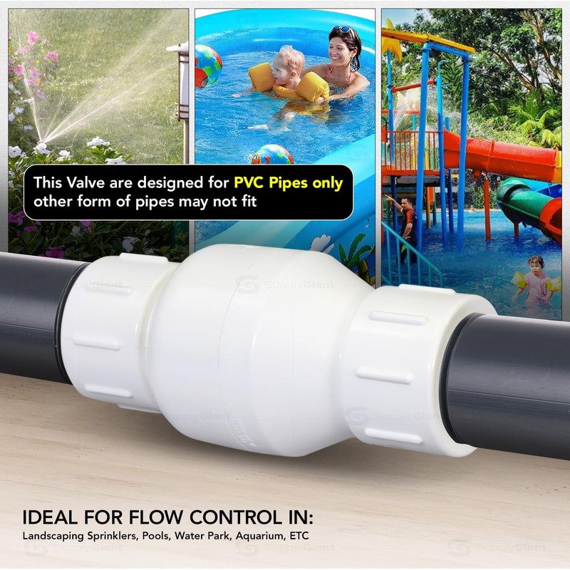 Midline Valve PVC Inline Check Valve for Backflow Prevention 1/2''