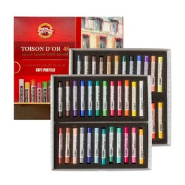 KOH-I-NOOR TOISON D'OR 8516 Weiche Künstler-Pastellkreiden im Pappetui (48 Stück)