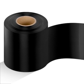 Syhood Outdoor Leaf Ribbon Floral Satin Ribbon for Crafts Aspidistra Waterproof Holiday Outdoor Decoration(4 Inch X 49 Yards,Black)