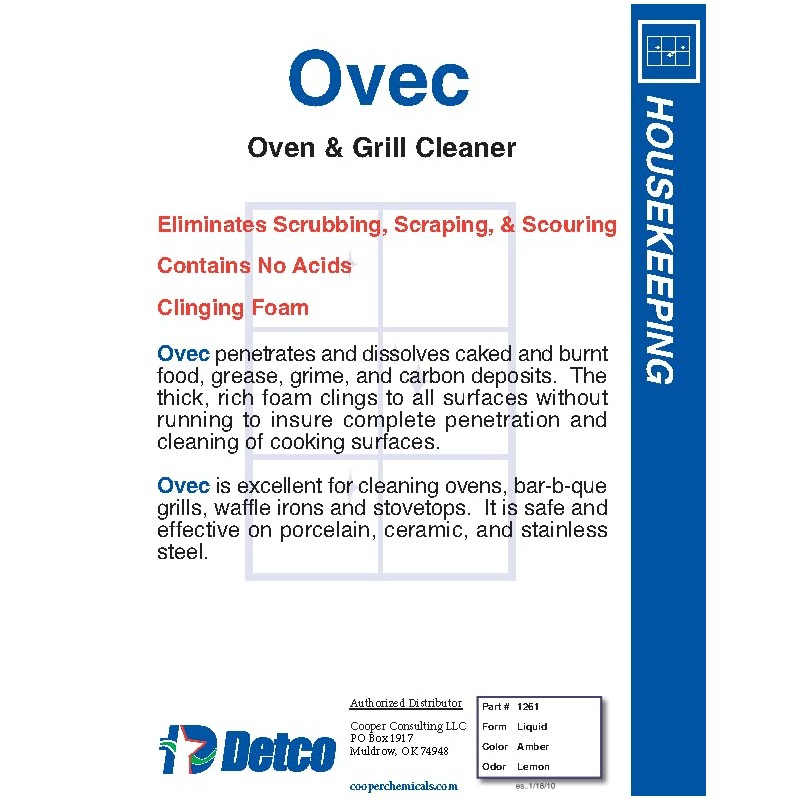 Detco-OVEC - Industrial Oven & Grill cleaner for Restaurant, and