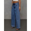 Sidefeel Women's Wide Leg Jeans Drawstring Baggy High Waisted Stretchy