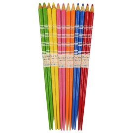 Aoba Chopsticks Colored Pencil Chopsticks, Border, 8.9 inches (22.5 cm), Makes Your Table Gorgeous 6 Pairs Set of 6 Colors