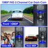 KOCASO 1080P 3 Channel Dash Cam Front and Rear, Car