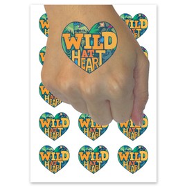 Wild At Heart Tropical Hiking Camper Nature Temporary Tattoo Water Resistant Fake Body Art Set Collection - 54 1" Tattoos (1 Sheet)