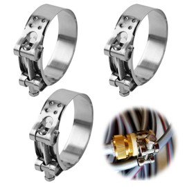 BDHYYM 3 Pcs Auspuffrohr klemme Universal Auspuffschelle,Gelenkbolzenschelle Edelstahl Schlauchschellen 64-67mm,Bandbreite 22mm,Auspuff Klemme Spannbackenschellen Auspuffrohr Motorrad Auspuff Schellen