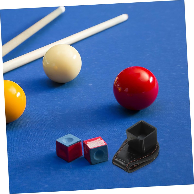 COLLBATH Portable Leather Pool Cue Chalk Holder with Magnetic Belt