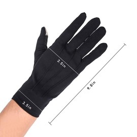 JISEN Men Police Formal Tuxedo Honor Guard Parade Nylon Cotton Gloves 26cm Black with Non-slip Touchscreen