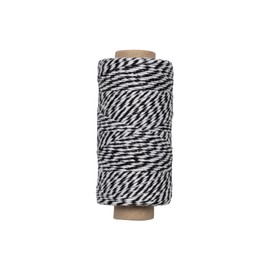 JAM PAPER Twine - Black & White Baker's Twine - 100 Yards - Sold Individually