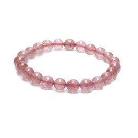 [K KOUOKU Ancient Remember] Power Stone Bracelet (0.3 - 0.6 inches (7 - 16 mm) Dozens of Types! Aquamarine, Amethyst, Strawberry, Citrine Rutilated Quartz, Super Seven, Herkimer Diamond, Prenite,