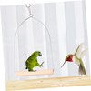 ORFOFE Hummingbird Swing Bird Durable Wooden Perch with Metal Frame
